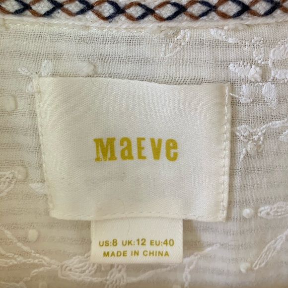 ANTHROPOLOGIE Maeve Ivory Floral Ruffle Button-Up - Picture 6 of 10